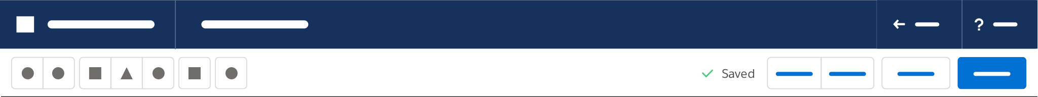 Builder Header stenciled with a small notification message: (Checkmark) Saved.