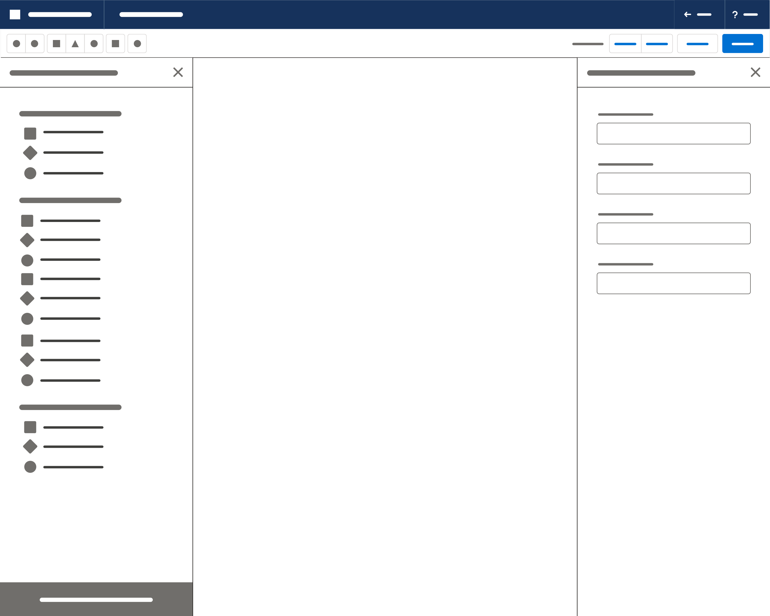 Panel stencil with a blank canvas