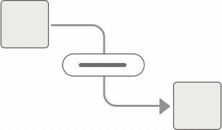 Connector example animating an orange line connecting two nodes.